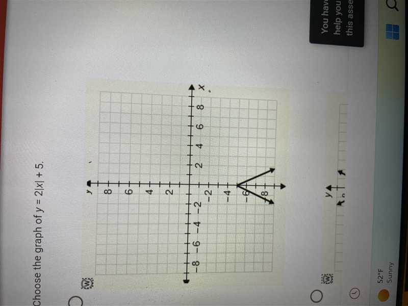 Choose the graph of y=2|x|+5-example-3