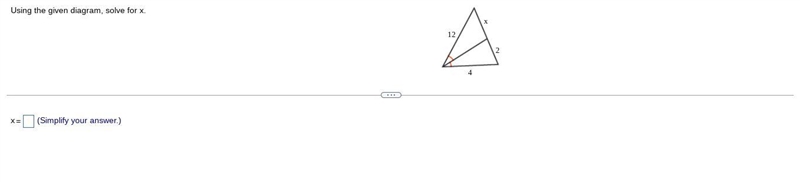 Using the given​ diagram, solve for x. Show work.-example-1