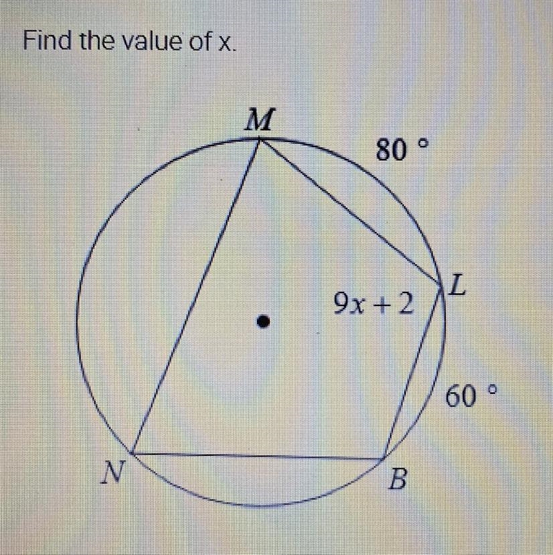 Find the value of x. See picture for full problem. Please and thank you so very much-example-1