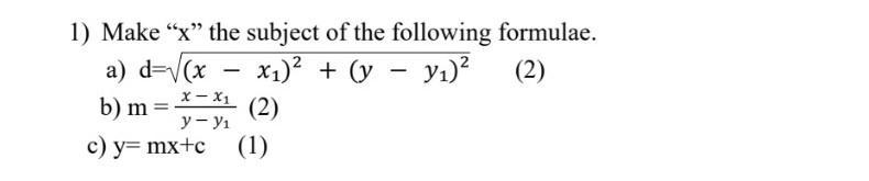 Make "x" the subject of the following formulae​-example-1