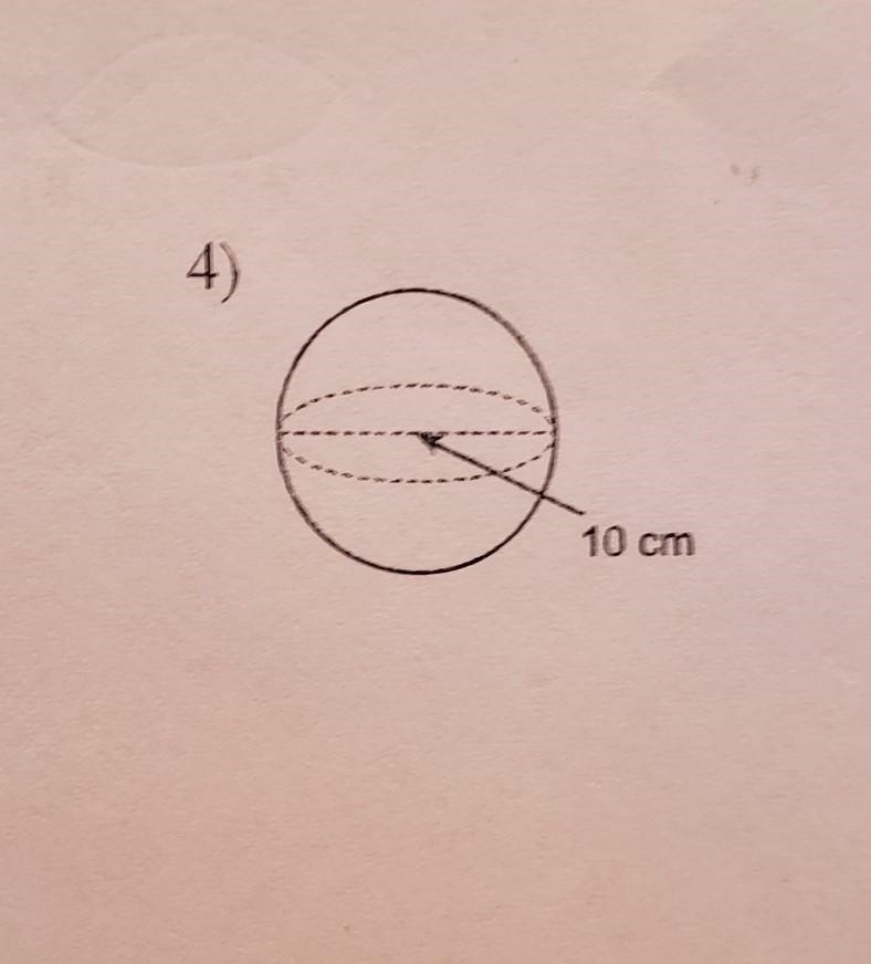 need to find the volume of the sphere, measurements in picture, last question for-example-1