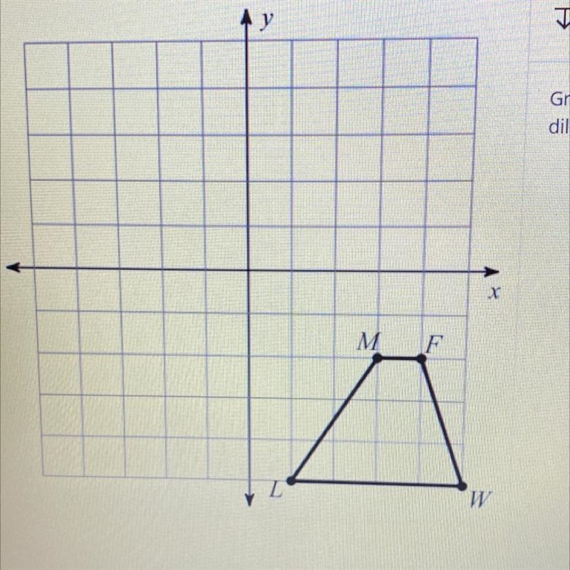 Graph and label the image of the figure below after a dilation by a factor of 1/2.-example-1