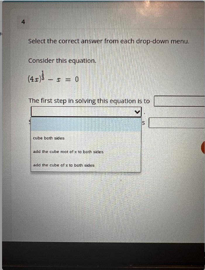 Select the correct answer from each drop-down menu.Consider this equation.(40)}I- 0The-example-4