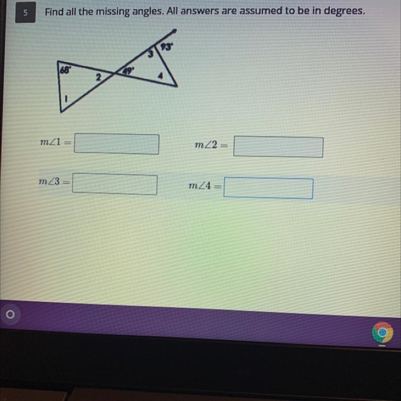 Find all the missing angles. All answers are assumed to be in degrees.-example-1