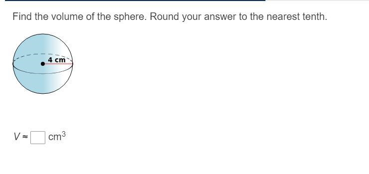 Find the volume of the sphere. Round your answer to the nearest tenth.-example-1