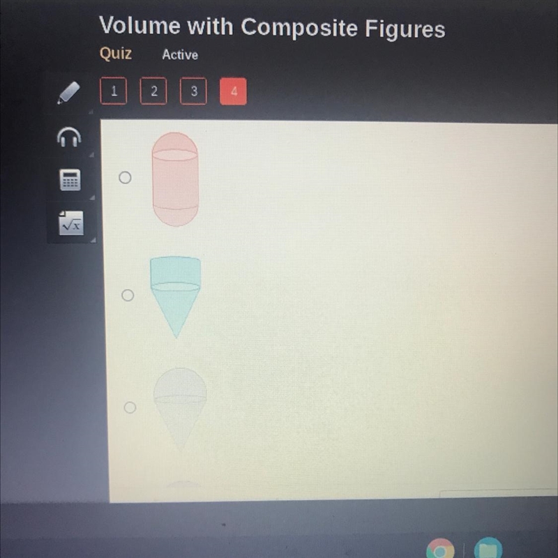 Which composite figure is made up of a cone and a cylinder?-example-1