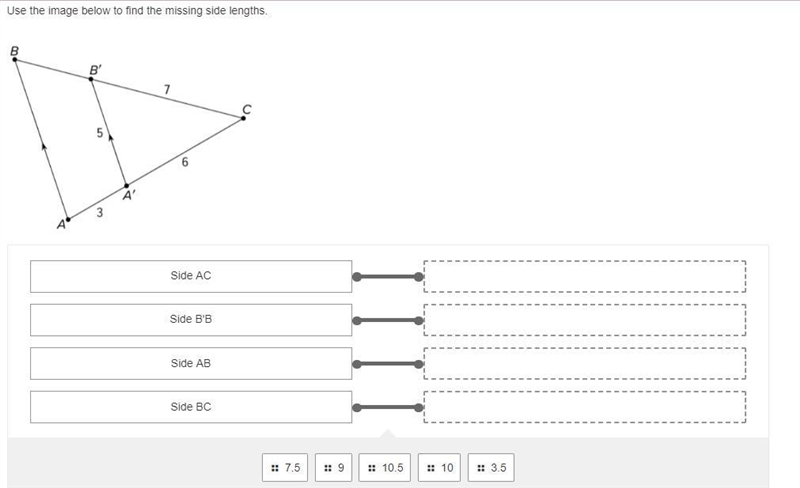 Use the image below to find the missing side lengths.-example-1