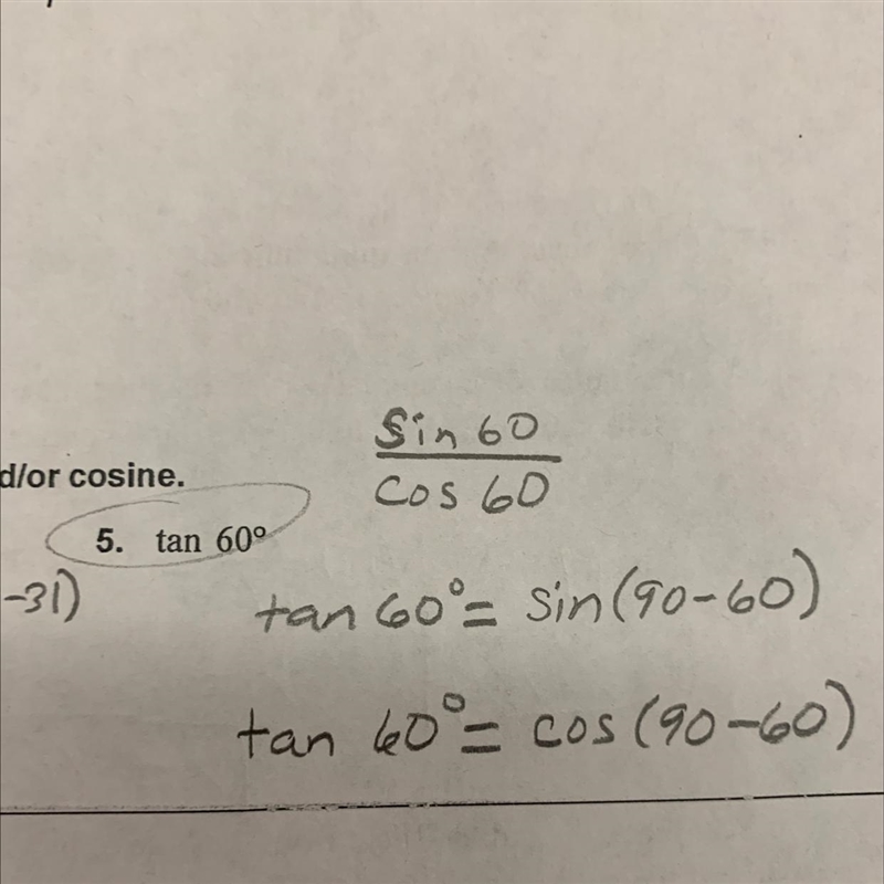 I’m exercise 5, write the expression in terms of sine and/or cosine Number 5 I’m a-example-1