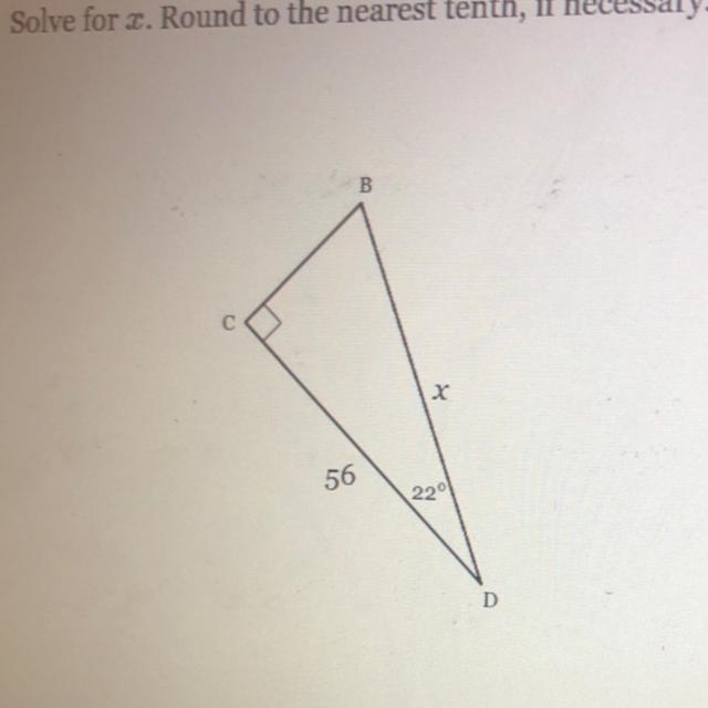 Solve for x . Round to the nearest tenth if necessary-example-1