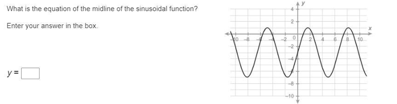 What is the equation of the midline of the sinusoidal function? Enter your answer-example-1