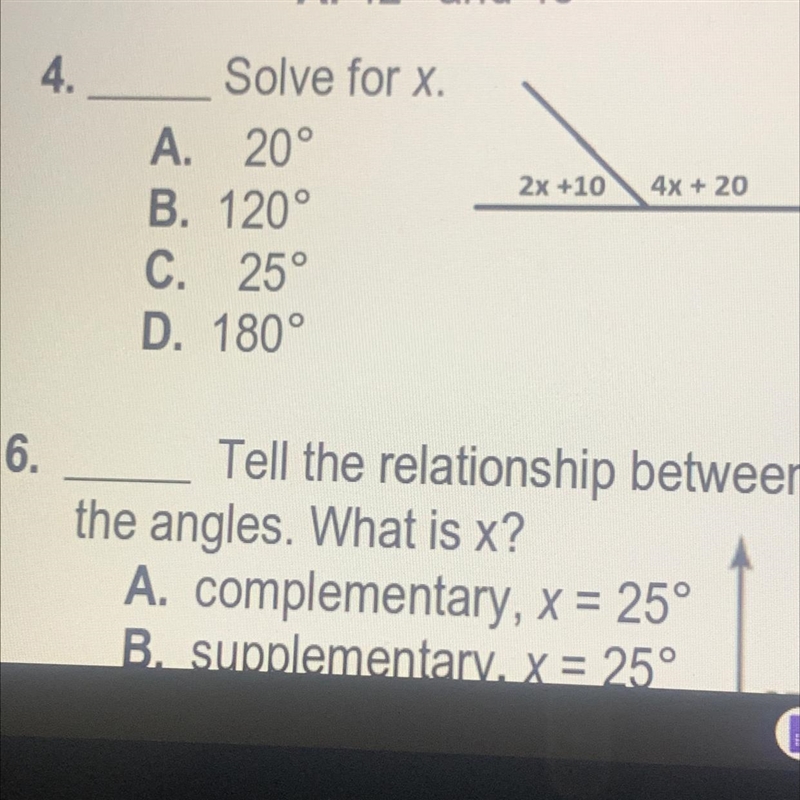 Im on 4 , solve for x-example-1