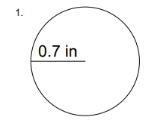 Calculate the area of each circle-example-1