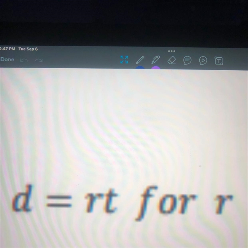 Solve d = rt for r Practice problems algebra-example-1