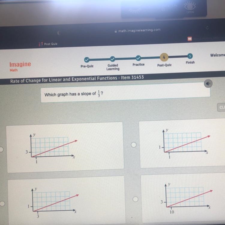 Which graph has a slope of 1/3?-example-1