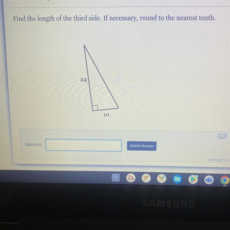 Find the length of the third side. If necessary, round to the nearest tenth. 24 ко-example-1