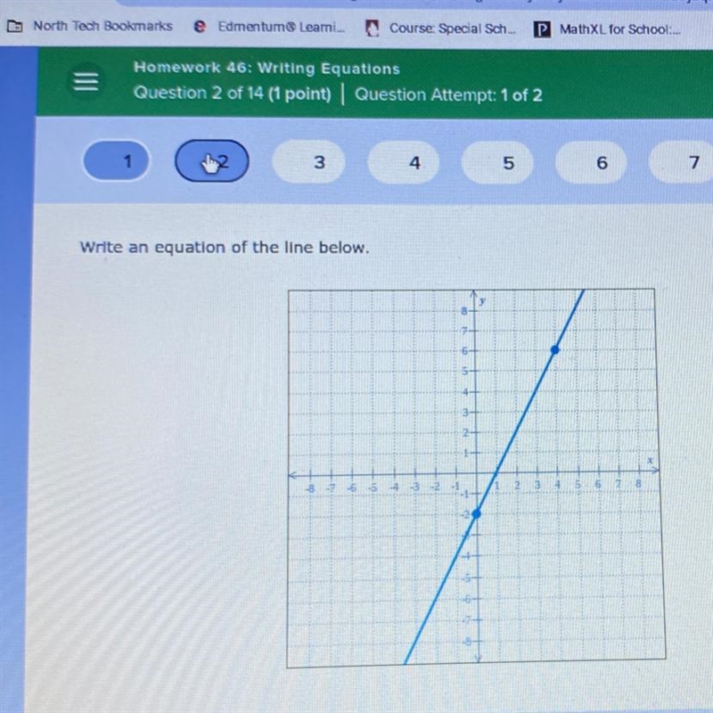 Write an equation of the line below.-example-1