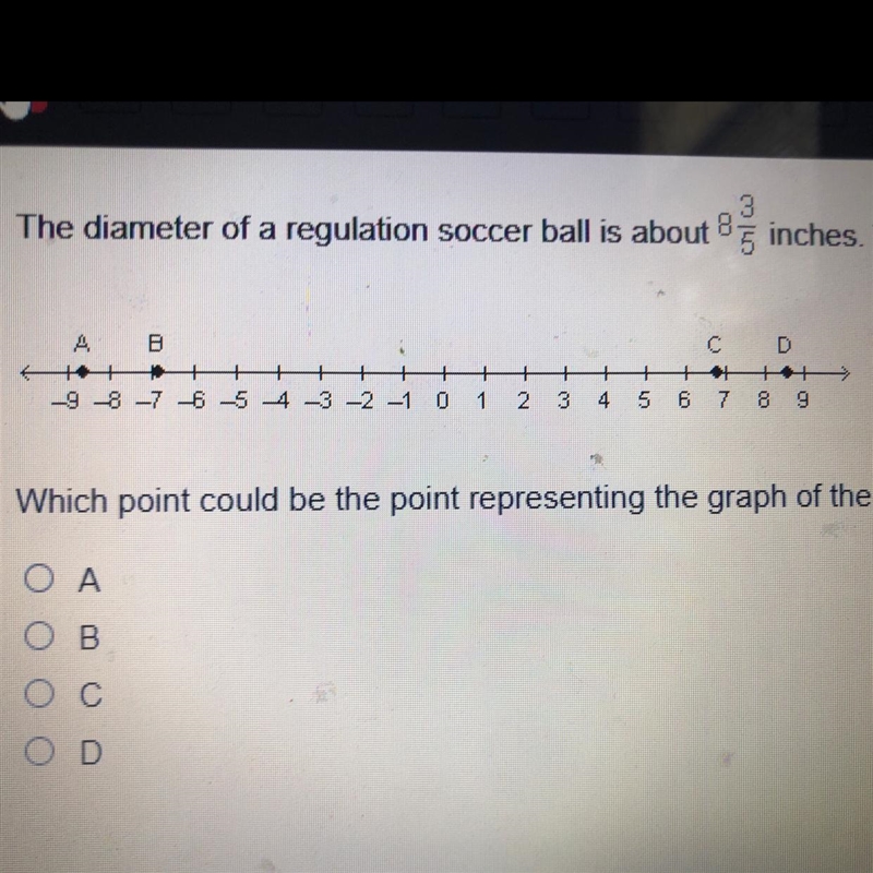 Please hurry!!!! 50 points! The diameter of a regulation soccer ball is about 8 3/5 inches-example-1