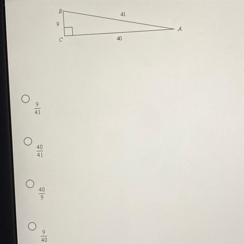 Use AABC to find the value of cos A (Please use photo provided)-example-1