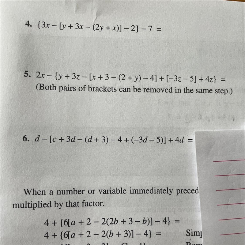 Please help me simplifying algebraic expressions containing parentheses brackets and-example-1