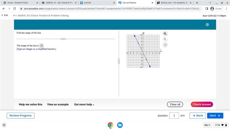 Find the slope of the line.-example-1