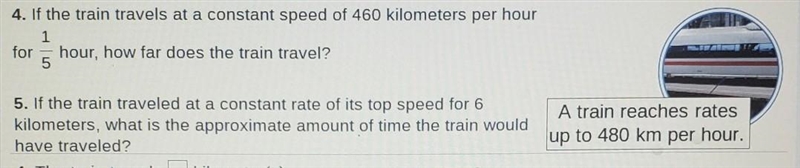 4. If the train travels at a constant speed of 460 kilometers per hour 1 for hour-example-1