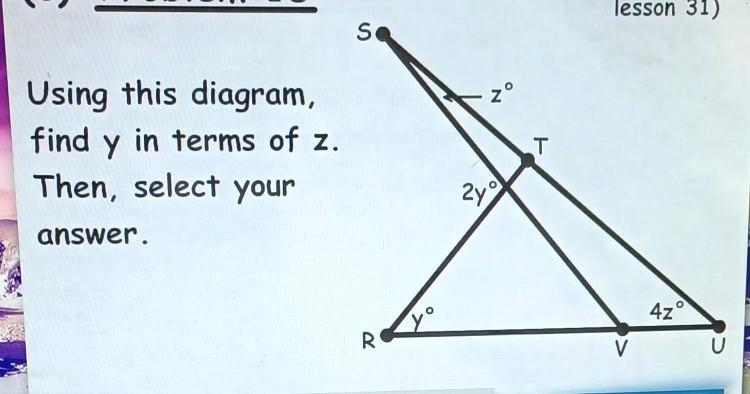 Find y in terms with z. help me please :)​-example-1