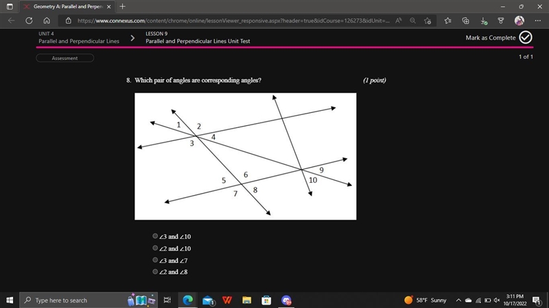 Which pair of angles are corresponding angles?-example-1