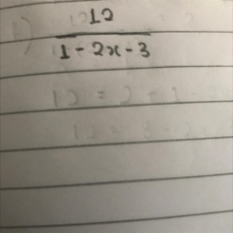 12/1-(2x+3) How to simplify this fraction-example-1