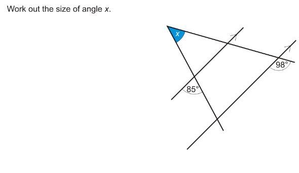 Work out the size of angle x.-example-1