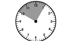 The part of the clock that is shaded is_______________________. A) one-half hour B-example-1