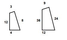 Are these two figures similar? If so, what is the scale factor? Justify your answer-example-1