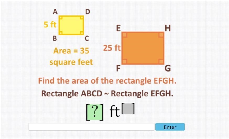 Find the area of the rectangle EFGH-example-1