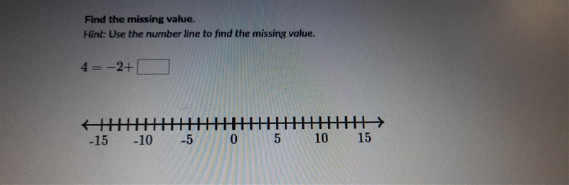 *PLS HELP* Find the missing value Hint: Use the number line to find the missing value-example-1