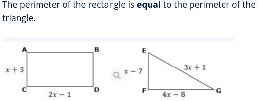 Write and solve an equation to find the value of x. THEN Using your answer, find the-example-1