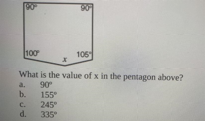 What is the value of x in the pentagon above?-example-1