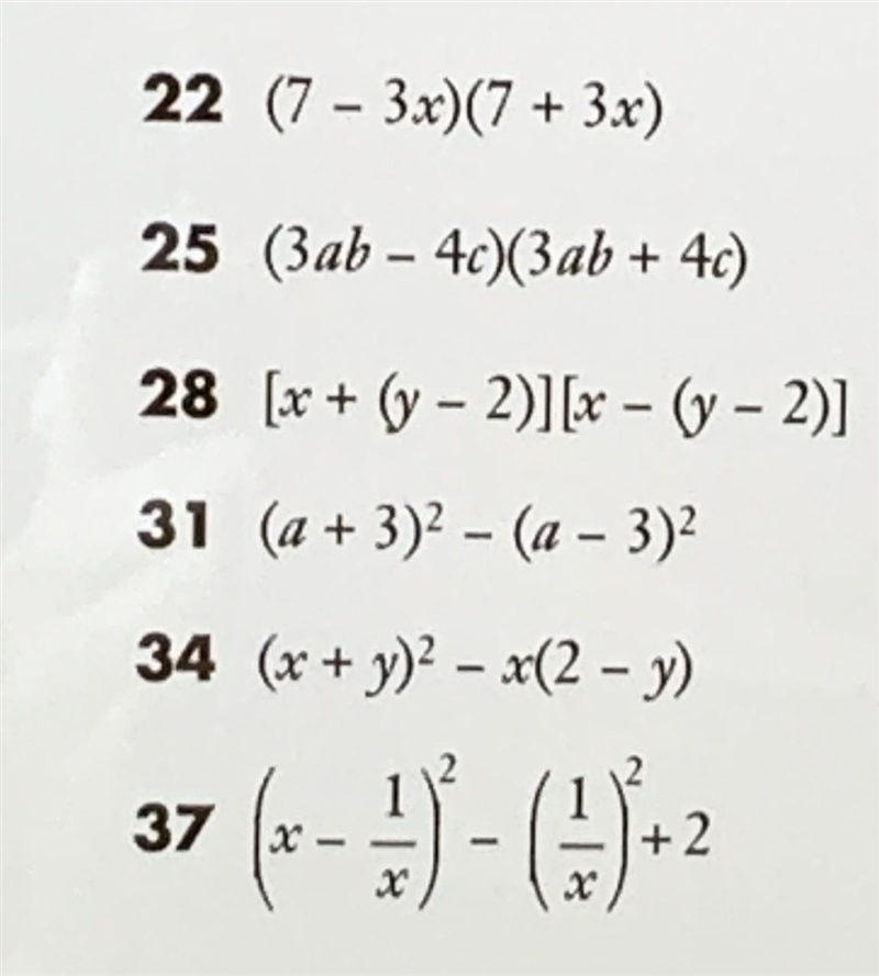 I need help solving questions 28 and 34 by expanding and simplifying please-example-1