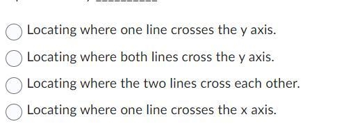 When looking at a graph of two lines, we can tell where the solution to the system-example-1