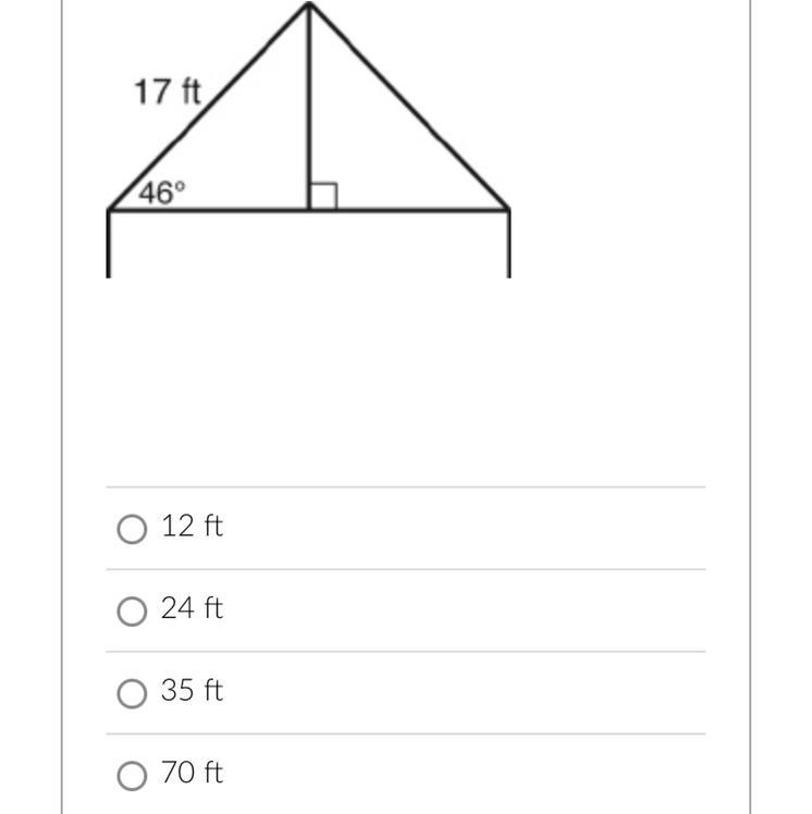 A cottage has a gable roof. To the nearest foot, how wide is the cottage?-example-1