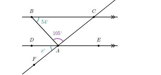 In the following diagram, BC is parallel to DE. What is x?-example-1