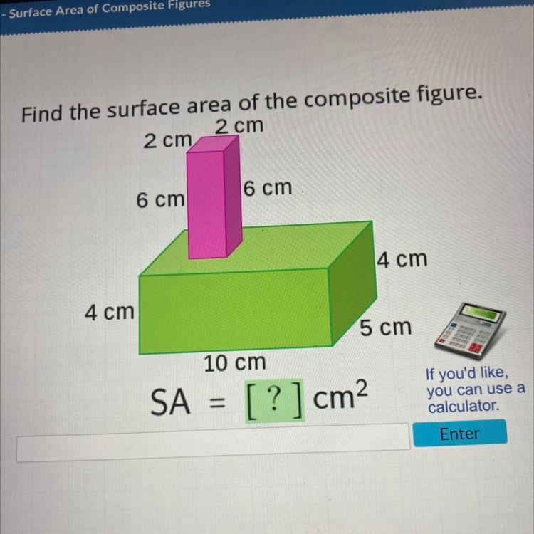 Find the surface area of the composite figure.-example-1