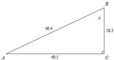 In ΔABC, ∠C is a right angle, what is the measure of x?-example-1