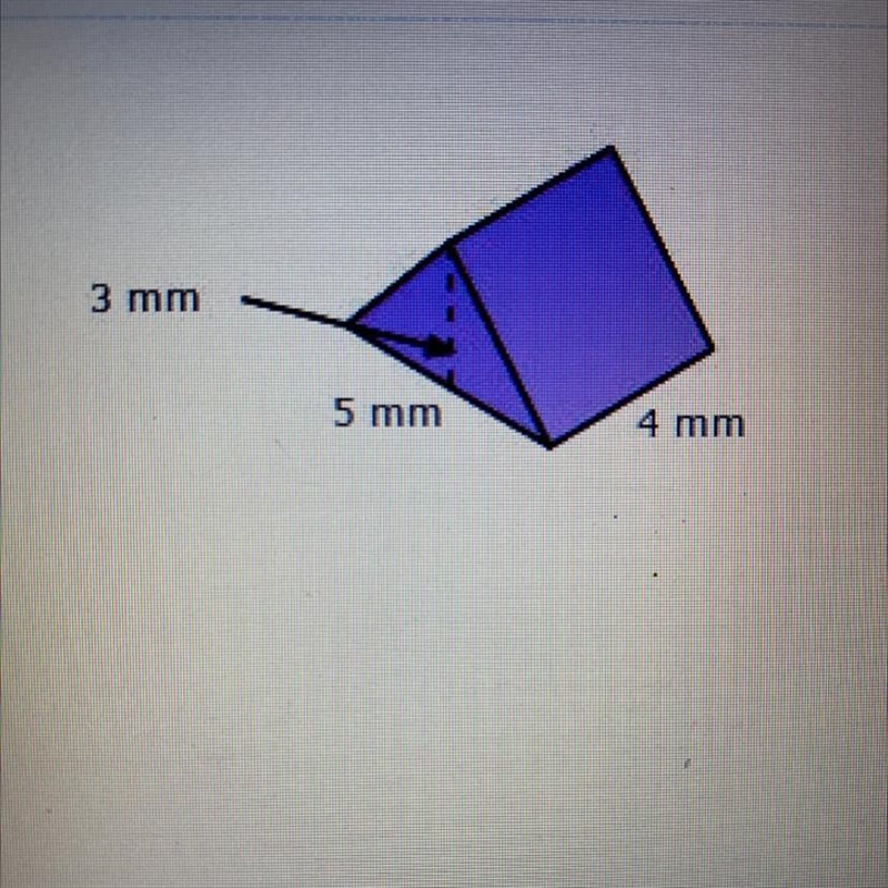 8) What is the volume of the triangular prism? A) 15 mm B) 18 mm C) 24 mm D) 30 mm-example-1