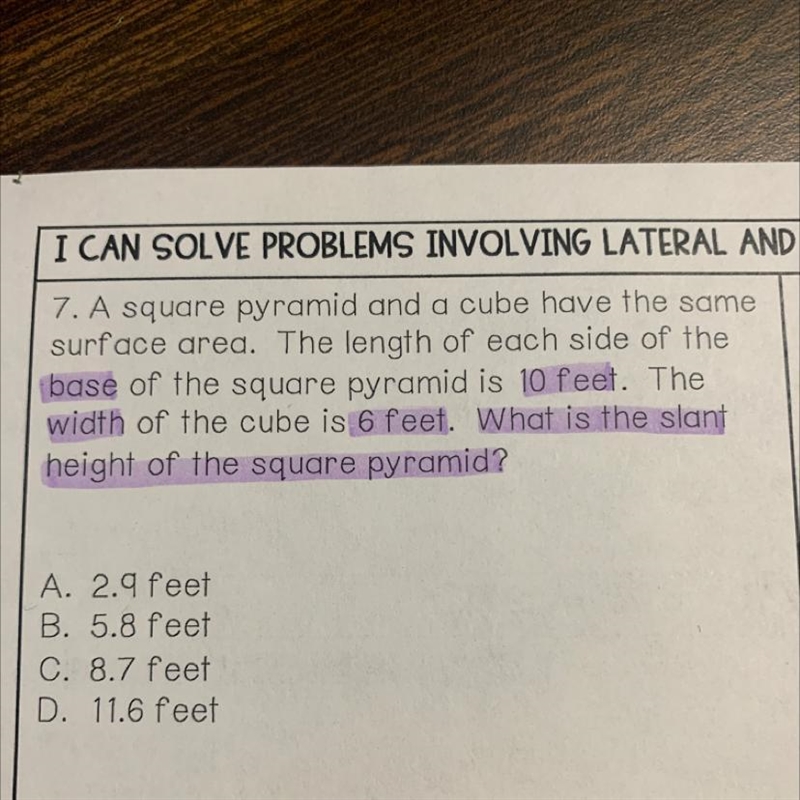 A square pyramid and a cube have the same surface area. The length of each side of-example-1