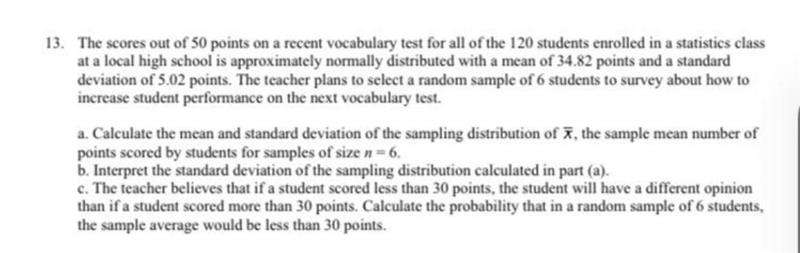 (Sampling Distribution) answer part A, B, and C of the question provided with 1-3 complete-example-1