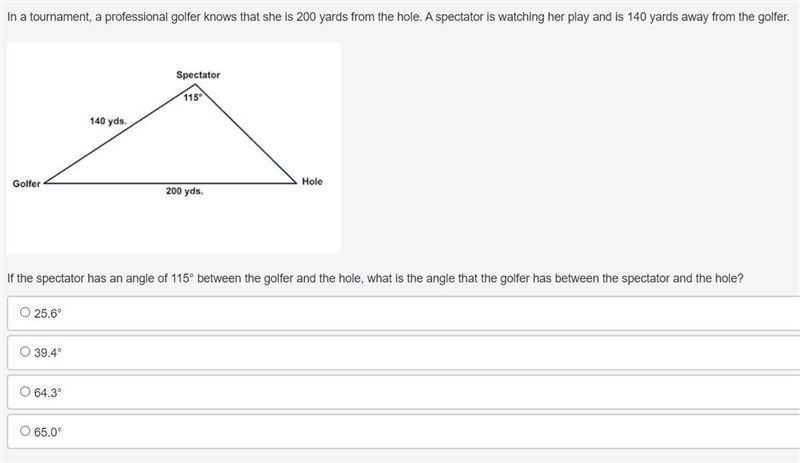 n a tournament, a professional golfer knows that she is 200 yards from the hole. A-example-1