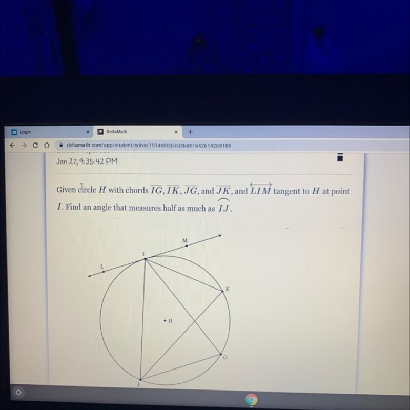 Given circle H with chords-example-1