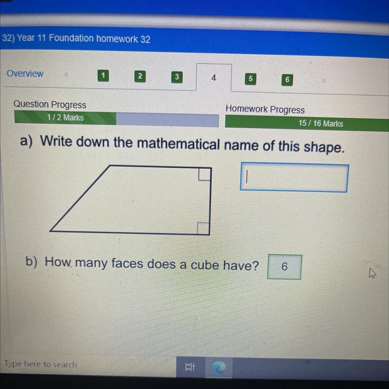 A) Write down the mathematical name of this shape.-example-1