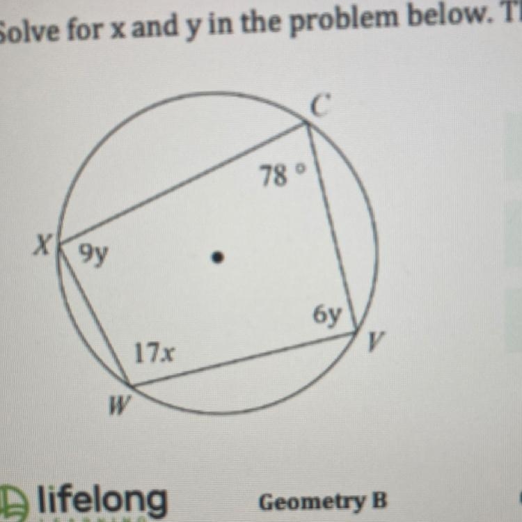 Solve for x and y in the problem below. Then, find m-example-1