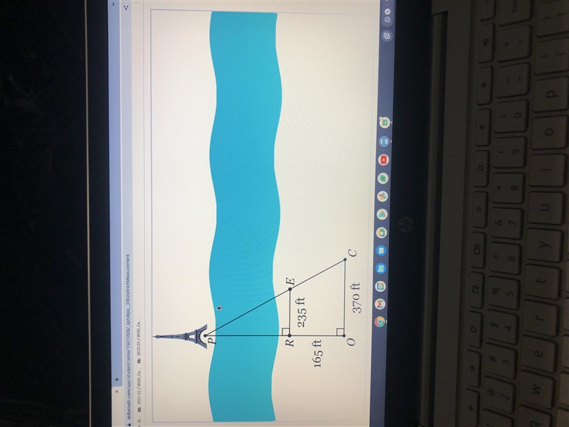 To directly measure the distance across a river, Makayla stands on one side of the-example-1