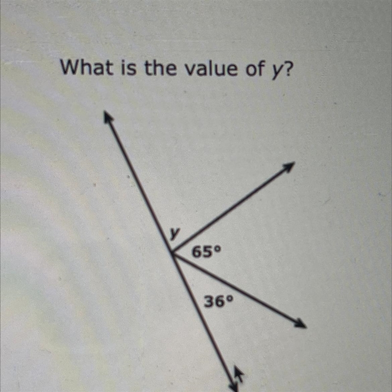 What is the value of y? 65° 36°-example-1